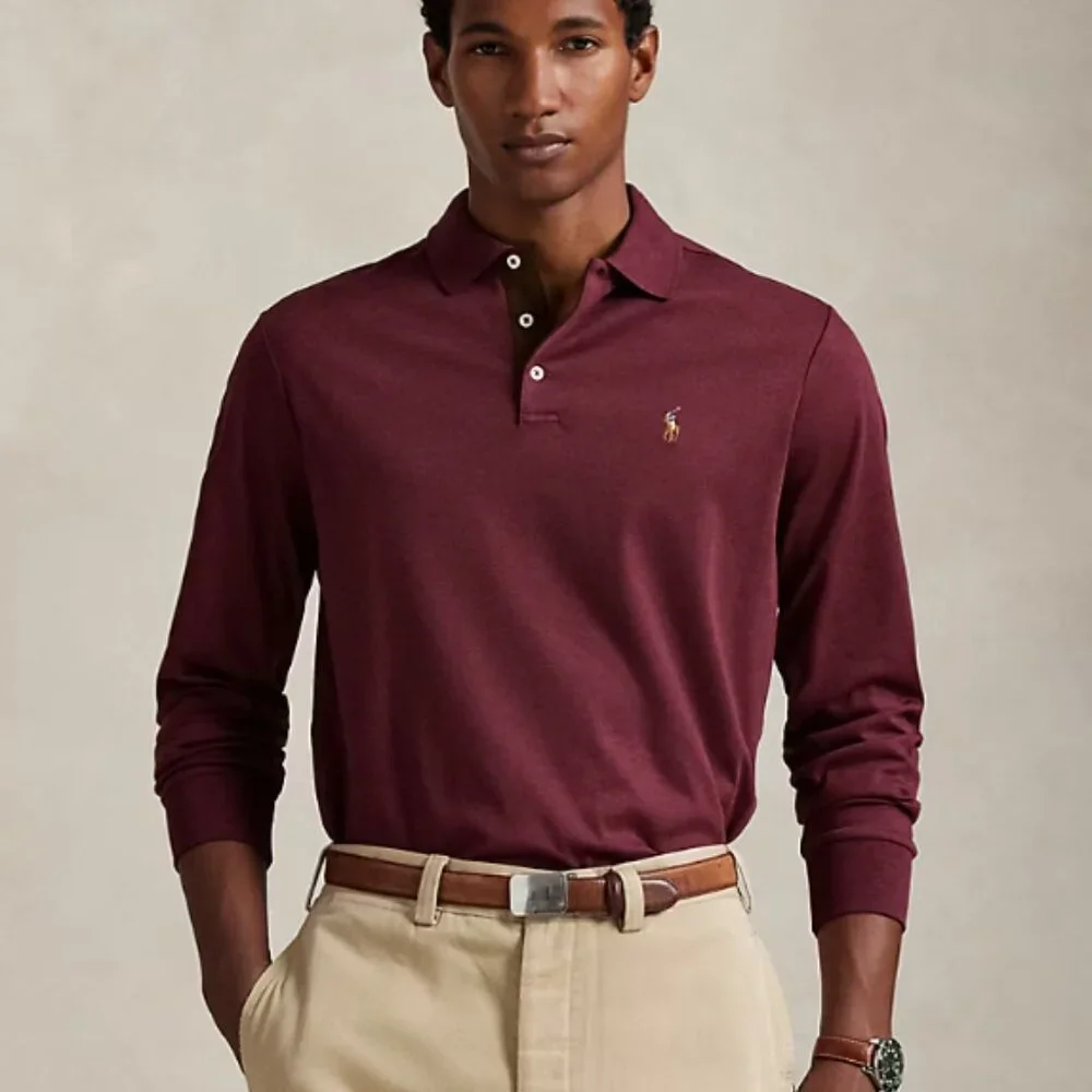 Polo Ralph Lauren Classic Fit Soft Cotton Polo Shirt‎ Spring Wine Heather XXL